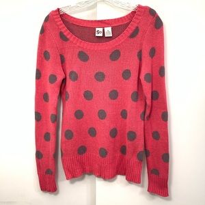 So Pink polka dot Cotton sweater Medium